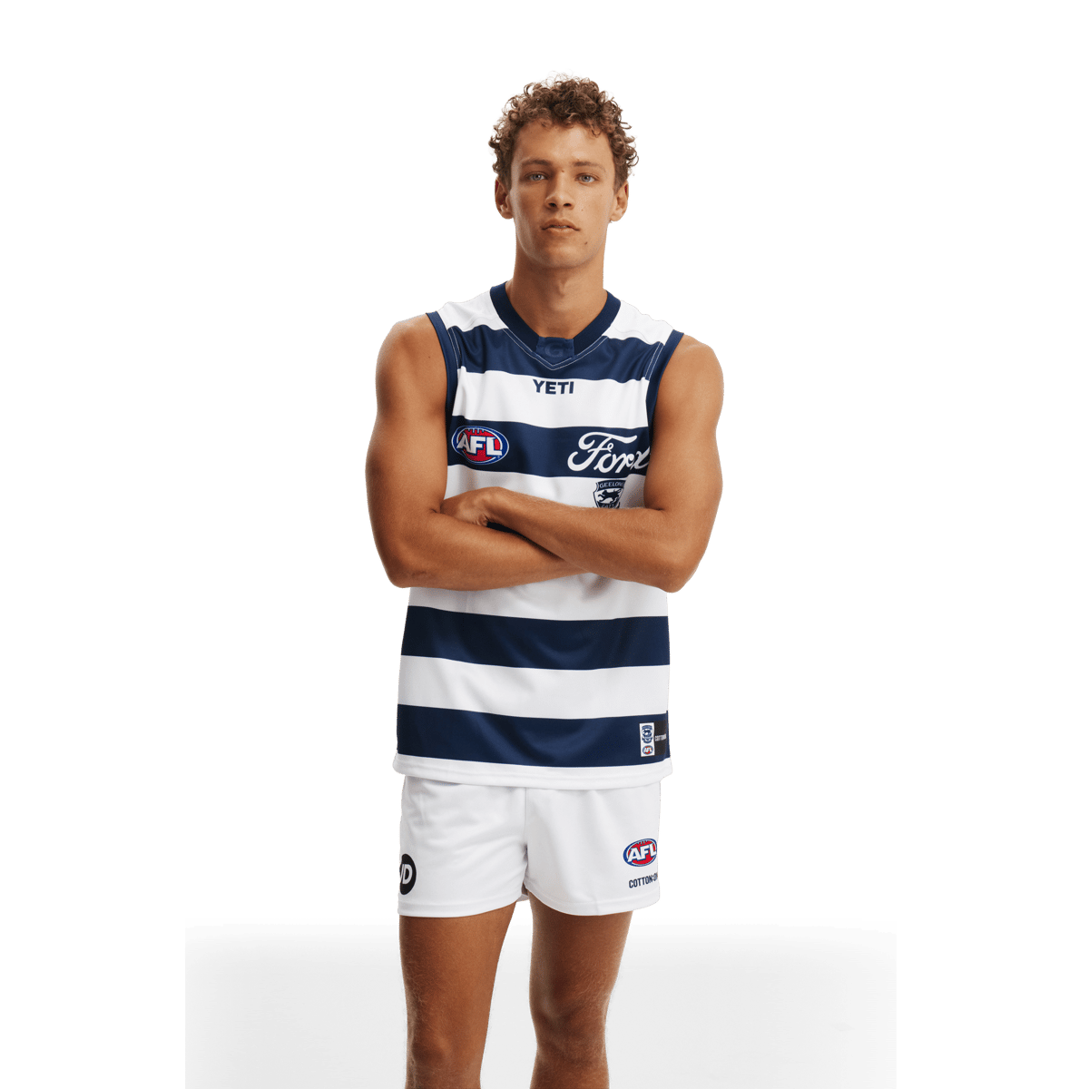 Bleacher Athletic Mens AFL Geelong Cats 2026 Retail Home Guernsey